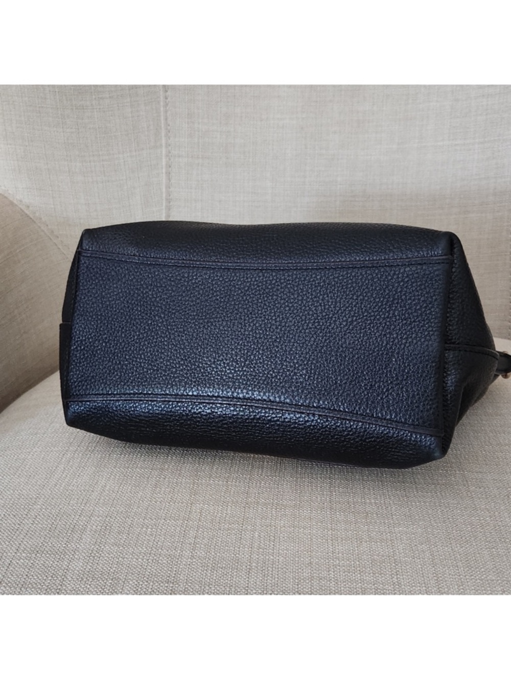 Coach Mini Emma Black Leather Satchel with Dark Brown Trim and Crossbody Strap - Picture 7 of 12